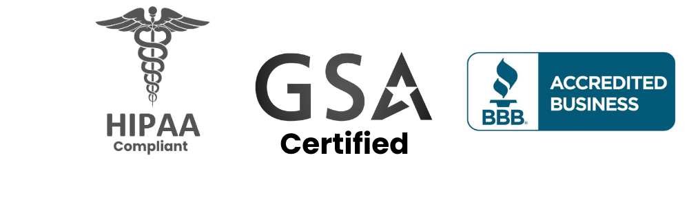 GSA COMPLIANT HIPAA COMPLIANT BETTER bUSINESS bUREAU Accredited